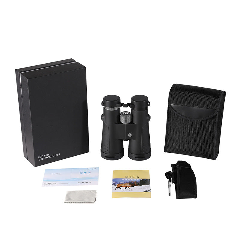 ED-lens, nitrogen-filled, waterproof, large-eyepiece binoculars with metal body, 10×50, ‘Seeking Peak’ binoculars with phase-coating